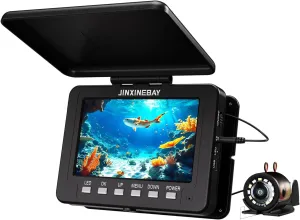 Underwater Fishing Camera,Portable 5" Ice Fishing Camera Underwater, USB-C Charge, 3-Grade IR Lighting, 4X Zoom, 1000TVL Ice Fishing Fish Finder for Boat Lake Kayak Ice Fishing