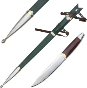 United Cutlery Lord of the Rings Sword of Strider Scabbard & Aragorn Hunting Knife | Officially Licensed LOTR Collectible | Replica from the Film Trilogy | Certificate of Authenticity