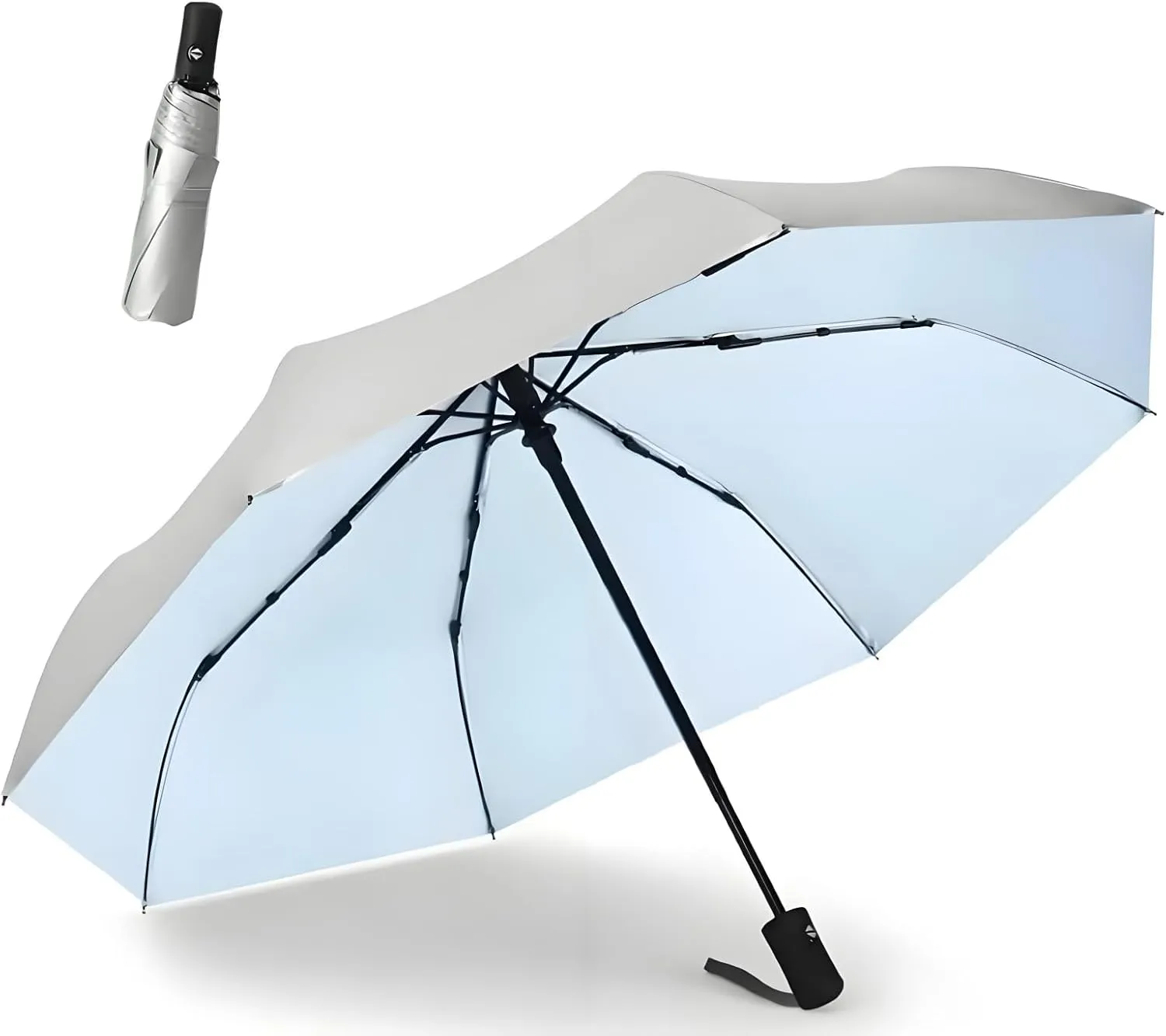 UPF50 Sun Umbrella Automatic Rainproof, Sunscreen, UV Protection, Folding, Thermal Insulation, Cooling, Windproof Travel Umbrella，all-weather umbrella，Dual use of rain and light