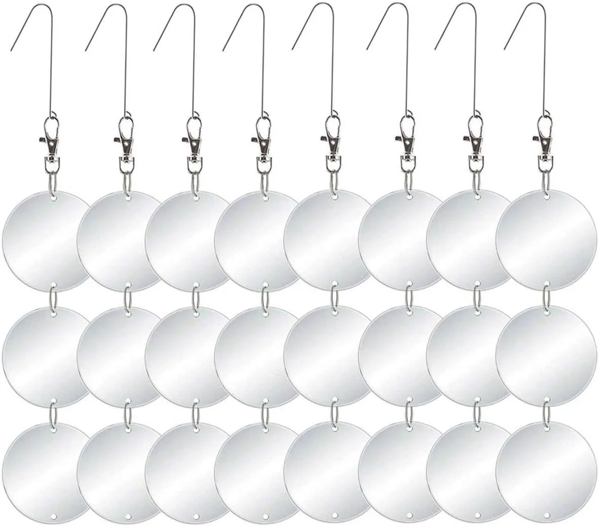 Upgraded Bird Scare Discs Set - Large 24 Discs - Highly Reflective Double-Sided Bird Reflectors Scare Devices - Better to Keep Most Birds Away Like Woodpecker and Pigeon