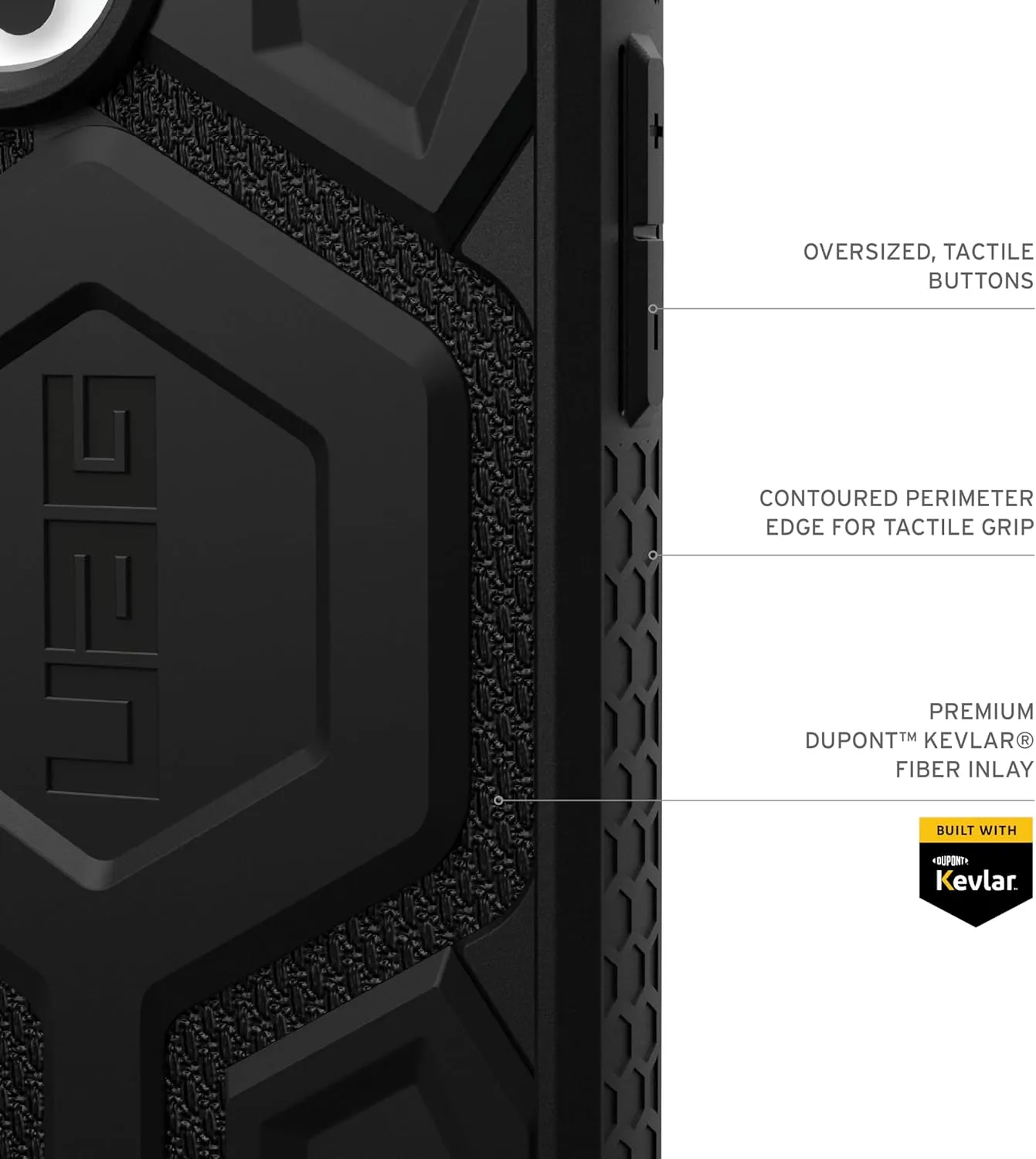 URBAN ARMOR GEAR UAG Designed for iPhone 16 Pro Max Case 6.9" Monarch Pro - Compatible with MagSafe Charging Rugged Heavy Duty Shockproof Anti-Slip Military Grade Protective Cover, Kevlar Black