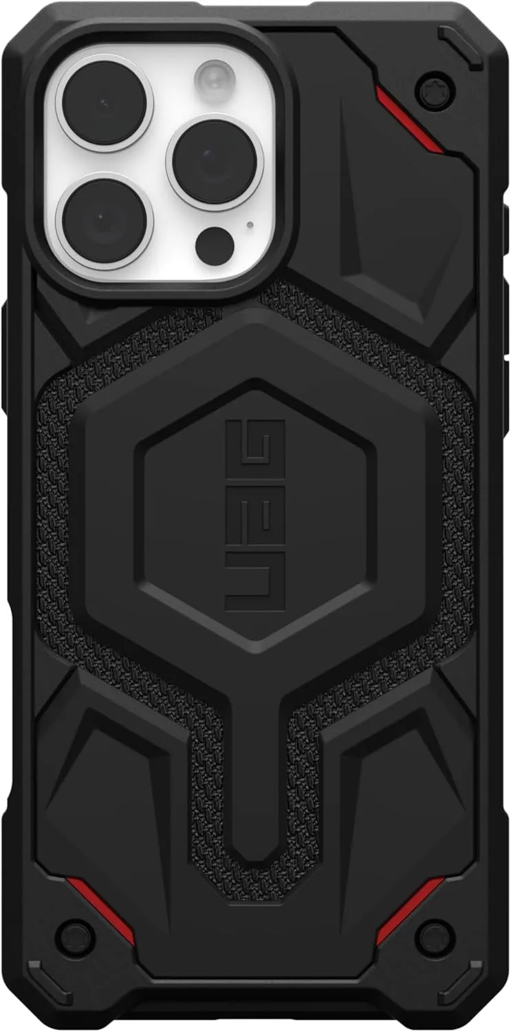 URBAN ARMOR GEAR UAG Designed for iPhone 16 Pro Max Case 6.9" Monarch Pro - Compatible with MagSafe Charging Rugged Heavy Duty Shockproof Anti-Slip Military Grade Protective Cover, Kevlar Black