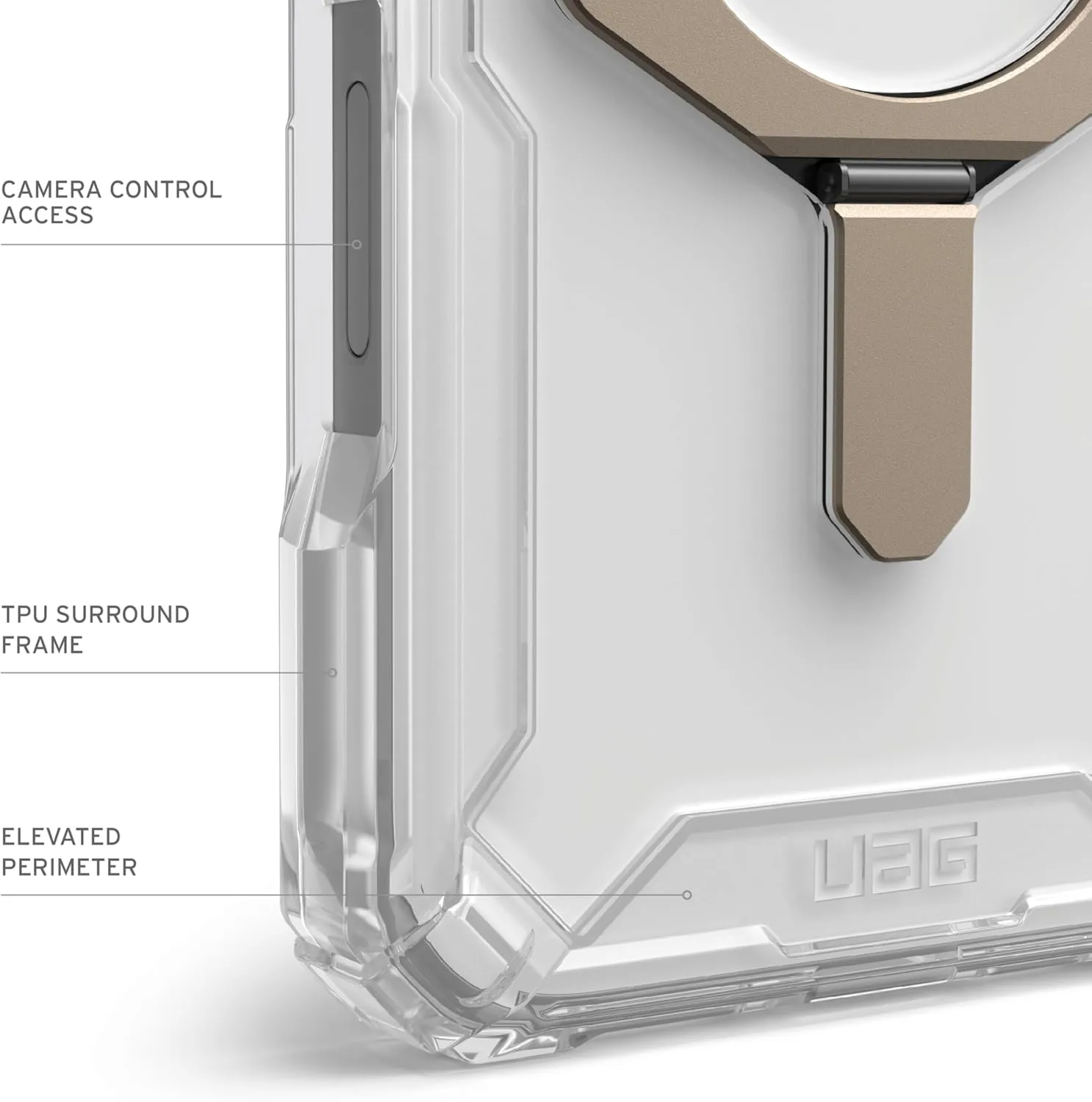 URBAN ARMOR GEAR UAG Designed for iPhone 16 Pro Max Case 6.9" Plasma XTE Clear/Titanium, Compatible with MagSafe Charging Rugged Shockproof Anti-Slip Military Grade Protective Cover with Kickstand