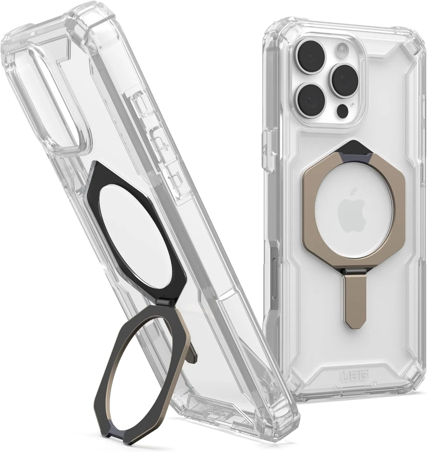 URBAN ARMOR GEAR UAG Designed for iPhone 16 Pro Max Case 6.9" Plasma XTE Clear/Titanium, Compatible with MagSafe Charging Rugged Shockproof Anti-Slip Military Grade Protective Cover with Kickstand
