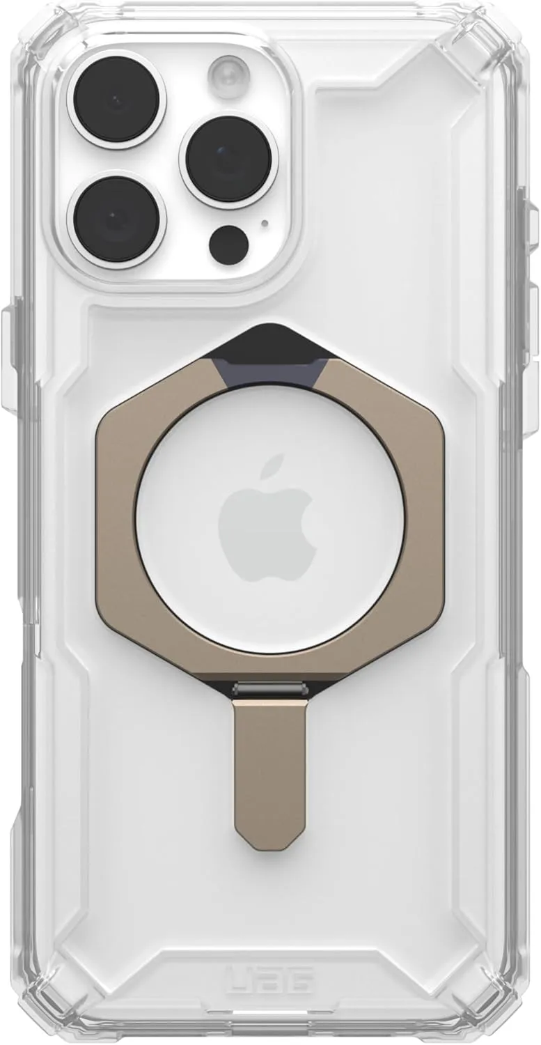 URBAN ARMOR GEAR UAG Designed for iPhone 16 Pro Max Case 6.9" Plasma XTE Clear/Titanium, Compatible with MagSafe Charging Rugged Shockproof Anti-Slip Military Grade Protective Cover with Kickstand