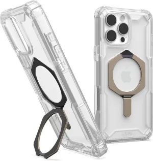 URBAN ARMOR GEAR UAG Designed for iPhone 16 Pro Max Case 6.9" Plasma XTE Clear/Titanium, Compatible with MagSafe Charging Rugged Shockproof Anti-Slip Military Grade Protective Cover with Kickstand