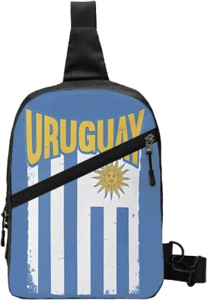 Uruguay Uruguayan Flag Crossbody Bag Portable Sling Bags Foldable Chest Daypack Reusable Sports Shoulder Backpack Diagonally Casual Rucksack Travel Bag