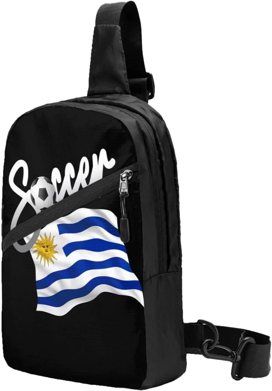 Uruguay Uruguayan Soccer Football Flag Crossbody Bag Portable Sling Bags Foldable Chest Daypack Reusable Sports Shoulder Backpack Diagonally Casual Rucksack Travel Bag