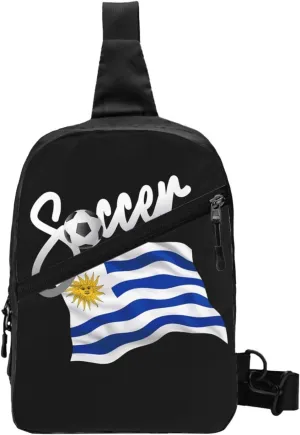 Uruguay Uruguayan Soccer Football Flag Crossbody Bag Portable Sling Bags Foldable Chest Daypack Reusable Sports Shoulder Backpack Diagonally Casual Rucksack Travel Bag