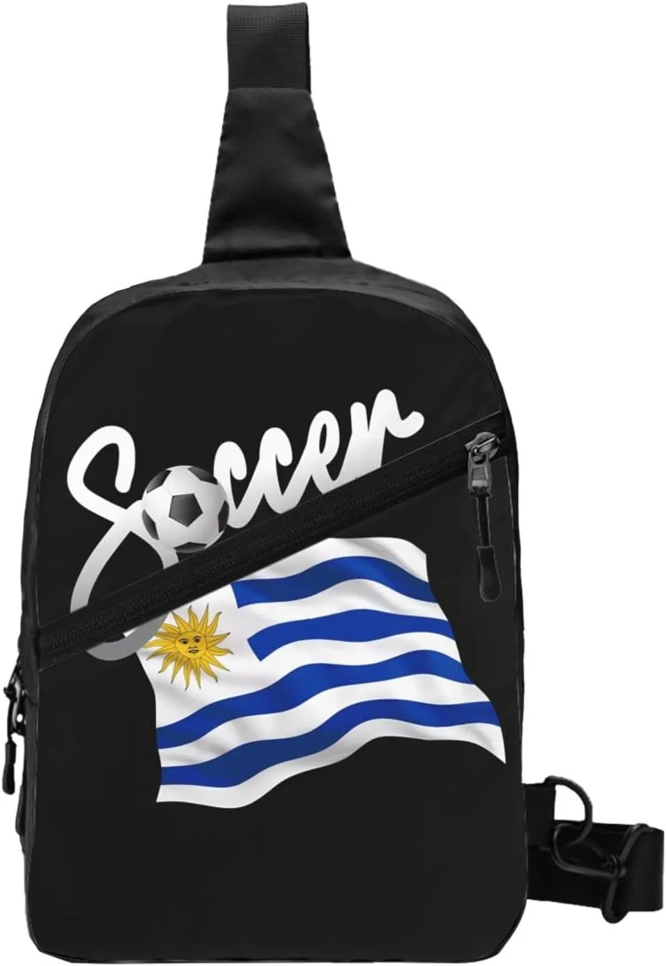 Uruguay Uruguayan Soccer Football Flag Crossbody Bag Portable Sling Bags Foldable Chest Daypack Reusable Sports Shoulder Backpack Diagonally Casual Rucksack Travel Bag