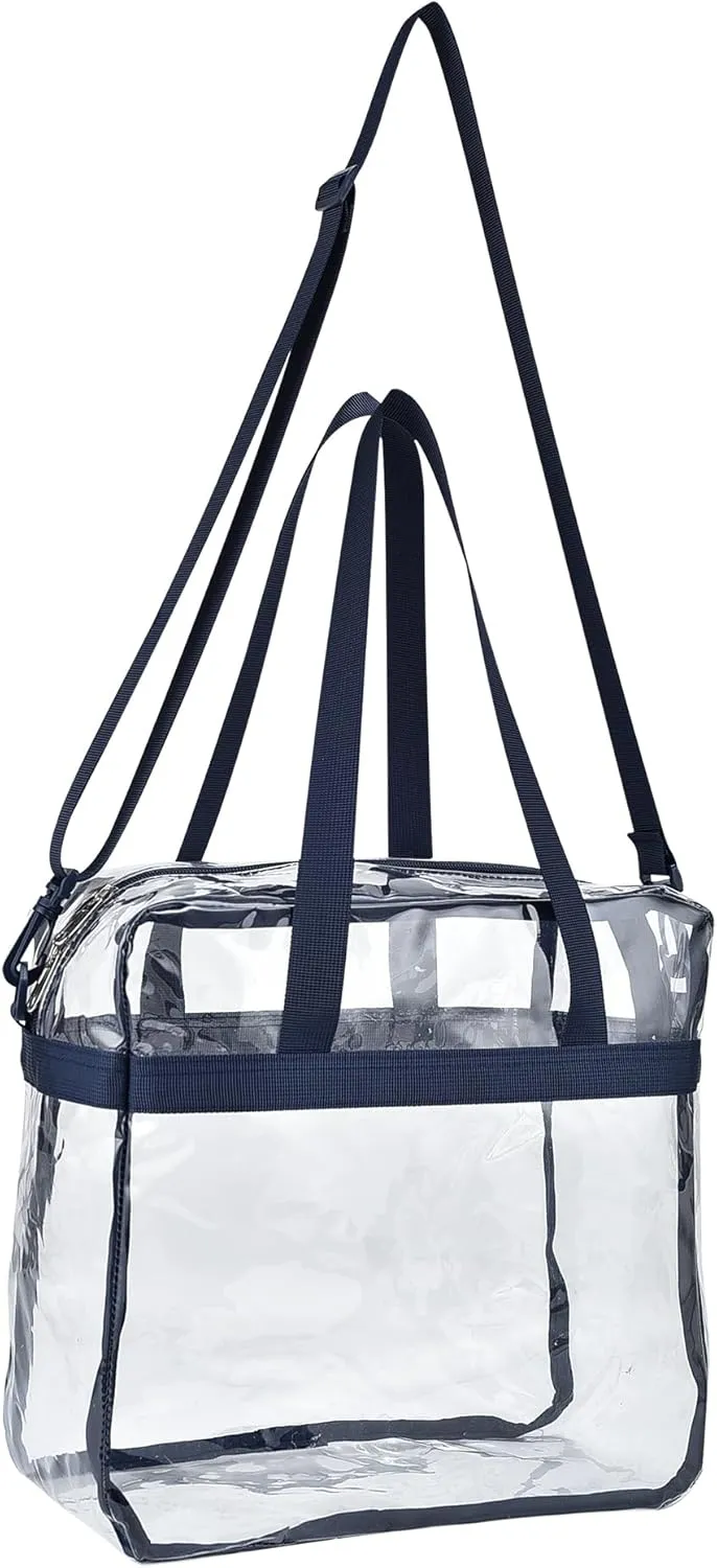 USPECLARE Clear Tote Stadium Approved, Security Travel & Gym Clear Bag for Work Sports Games Concerts