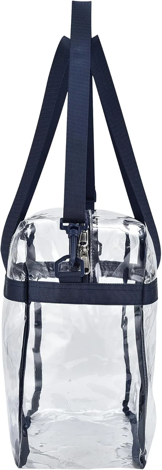 USPECLARE Clear Tote Stadium Approved, Security Travel & Gym Clear Bag for Work Sports Games Concerts