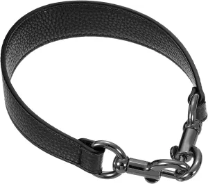 uxcell 15.35 Inch PU Leather Short Bag Strap with Clasp, Purse Handles Handbags Replacement Straps for Clutch Bag Crossbody Underarm Bags, Black, Grey Buckle