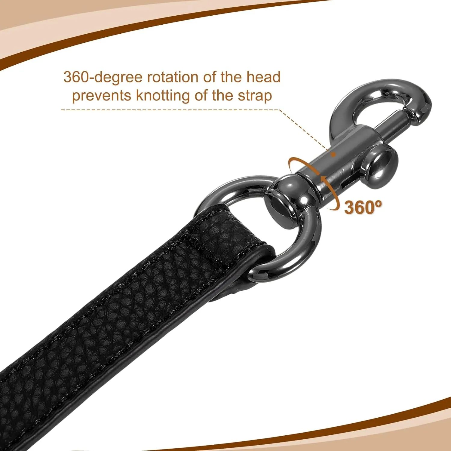uxcell 15.35 Inch PU Leather Short Bag Strap with Clasp, Purse Handles Handbags Replacement Straps for Clutch Bag Crossbody Underarm Bags, Black, Grey Buckle