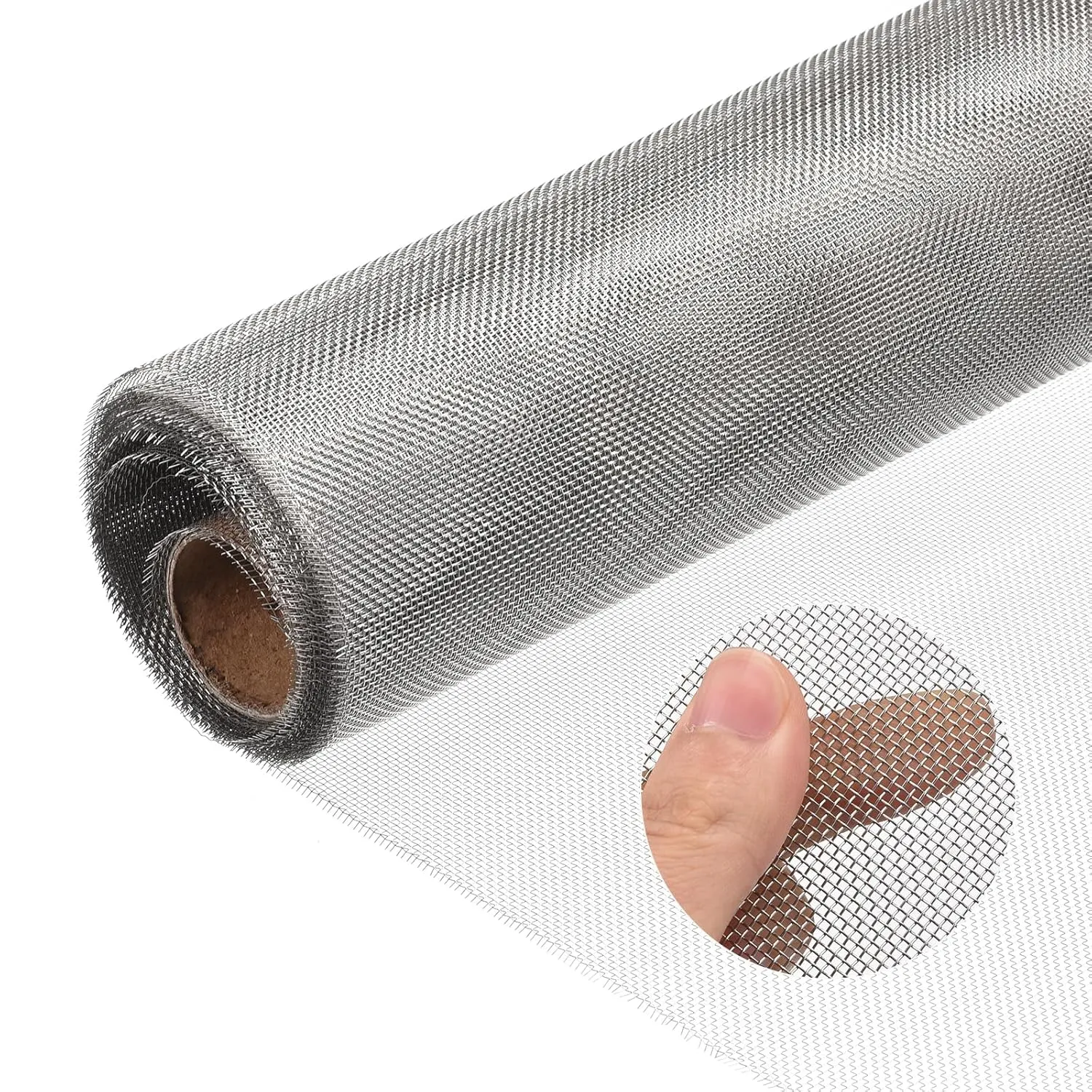 uxcell 20 Mesh 304 Stainless Steel Woven Wire Mesh Screen, 59 inch x 39 inch Hard and Heat Resisting Wire Mesh for Wall, Hole, Garden, DIY Project, Never Rust, Easy to Cut