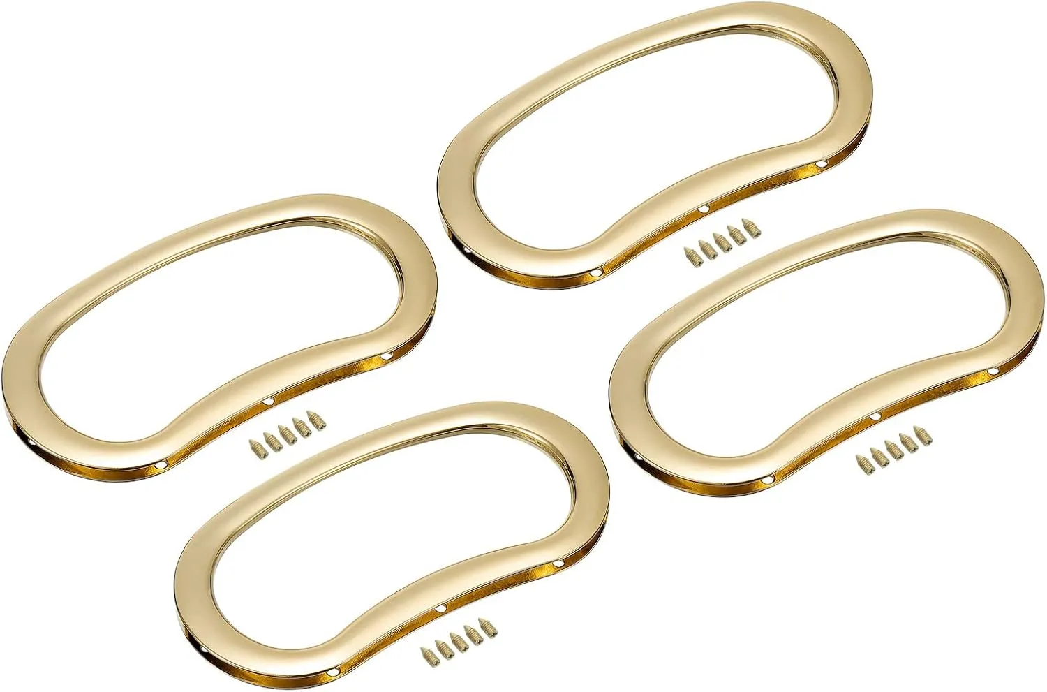 uxcell Oval Handbag Handles, 4Pcs 4.17" Metal Purse Handles Handbag Handles Replacement for Tote Purse Making DIY Craft, Gold