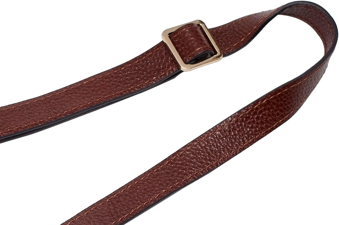 VanEnjoy Full Grain Genuine Leather Adjustable CrossBody Strap Replacement for Bag Purse, 0.7" Wide,26-51" Long