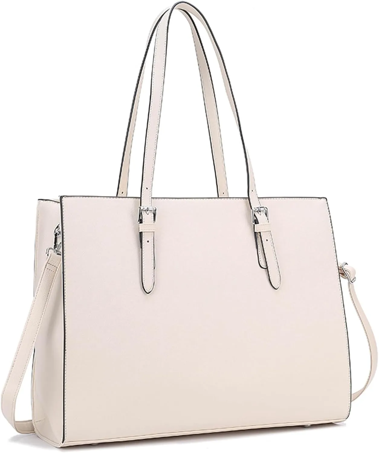 Vegan Leather 15.6" Laptop Tote - Work & Travel Water-Repellent Purse with Expandable Organizer, Lightweight Durable