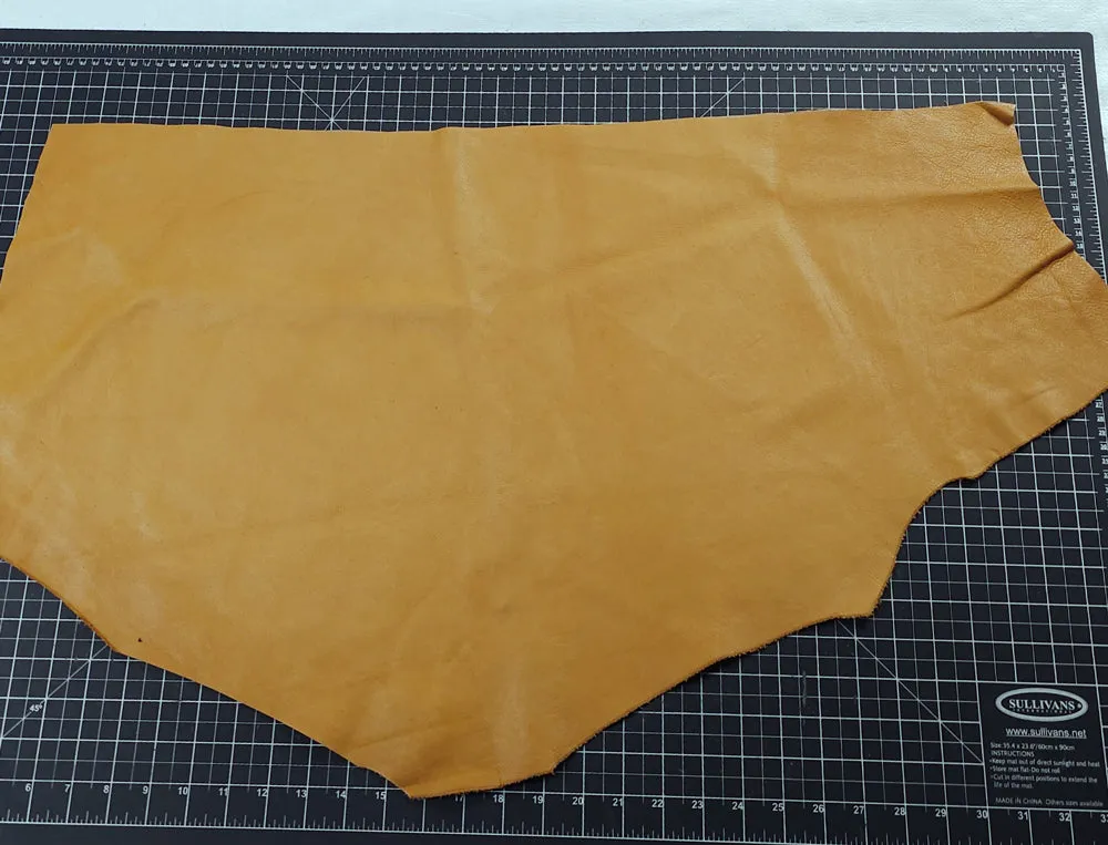Vegetable Tanned Leather Scraps – Full Grain Remnants in Tan, Saddle Tan & Forest Green