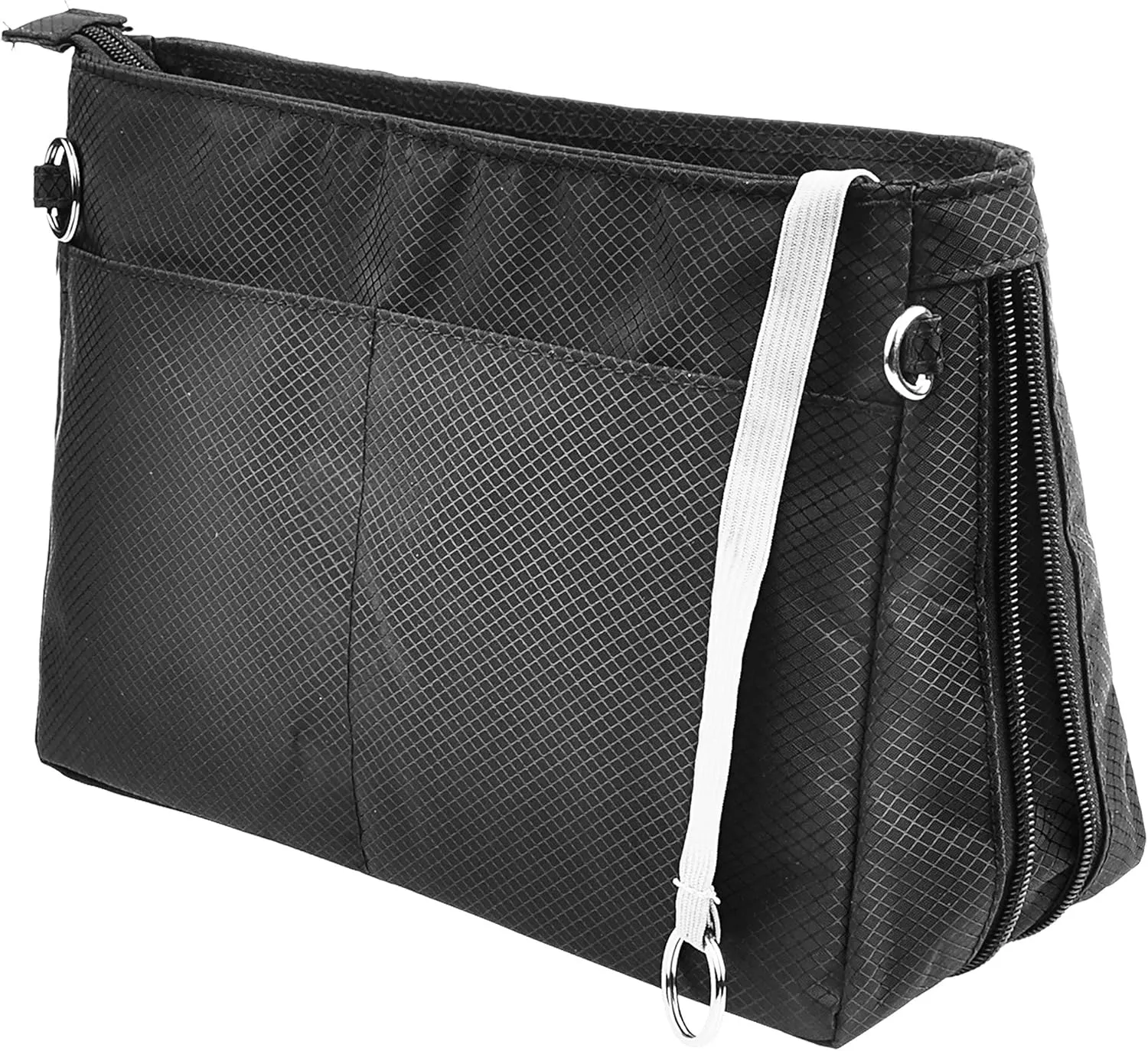 Vercord Expandable Nylon Handbag Purse Organizer Insert Liner Shaper Bag In Bag Black Large
