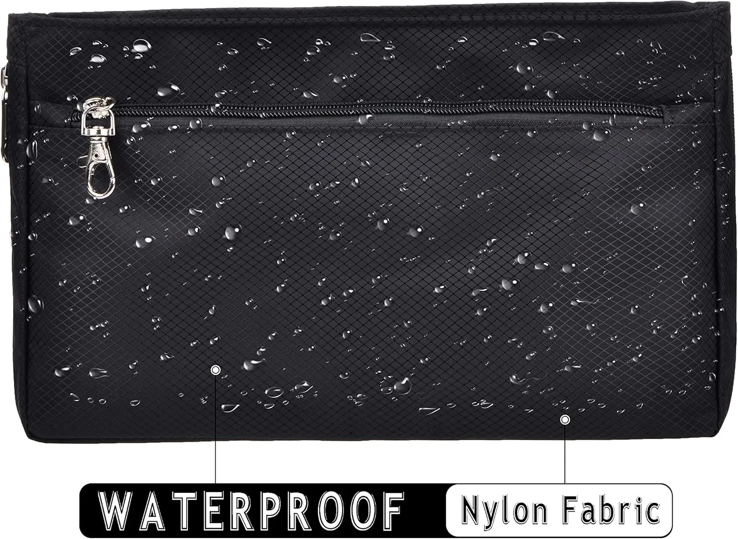 Vercord Expandable Nylon Handbag Purse Organizer Insert Liner Shaper Bag In Bag Black Large