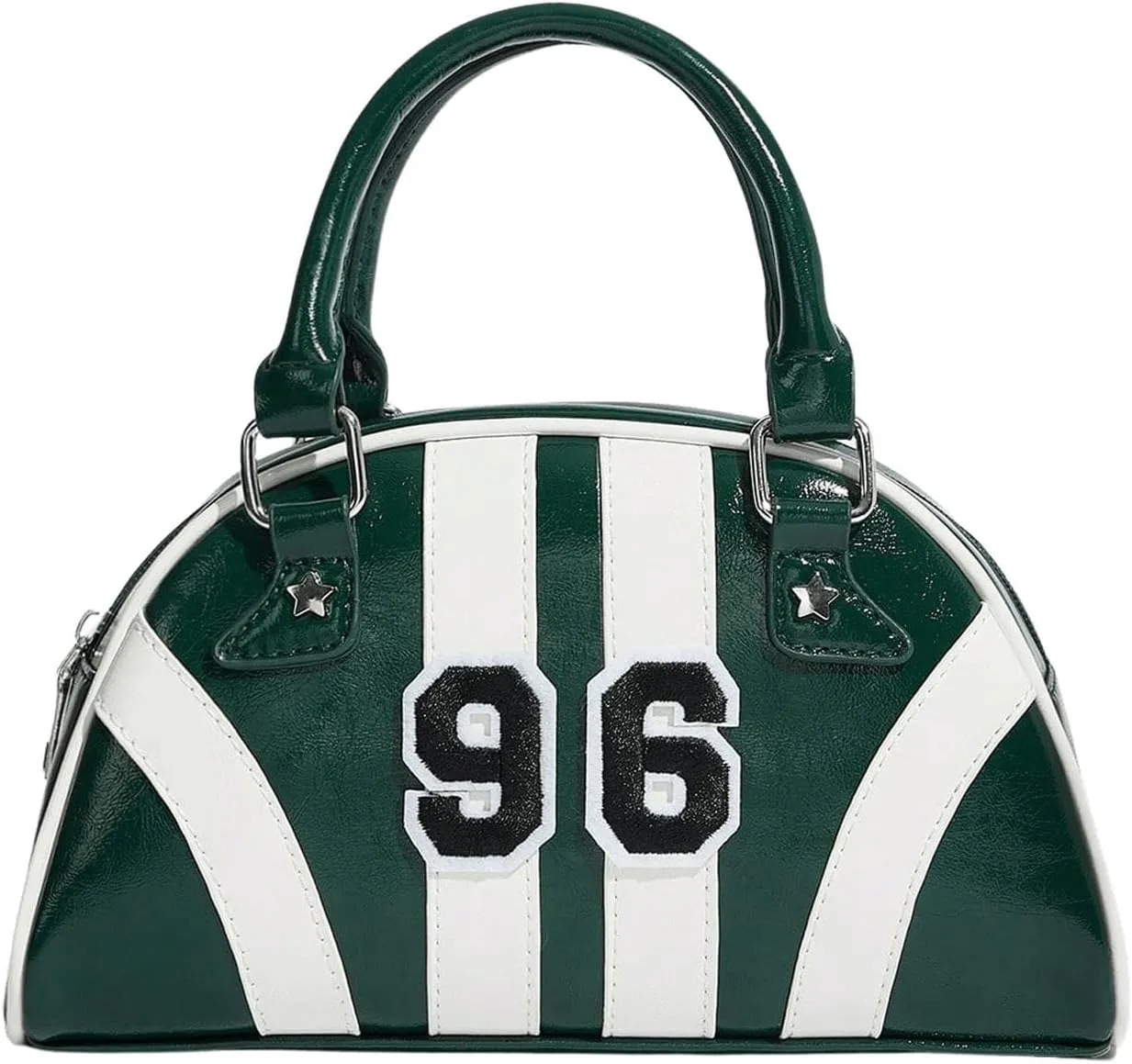 Verdusa Women's Colorblock Satchel Bag Zipper Leather Top Handle Bag