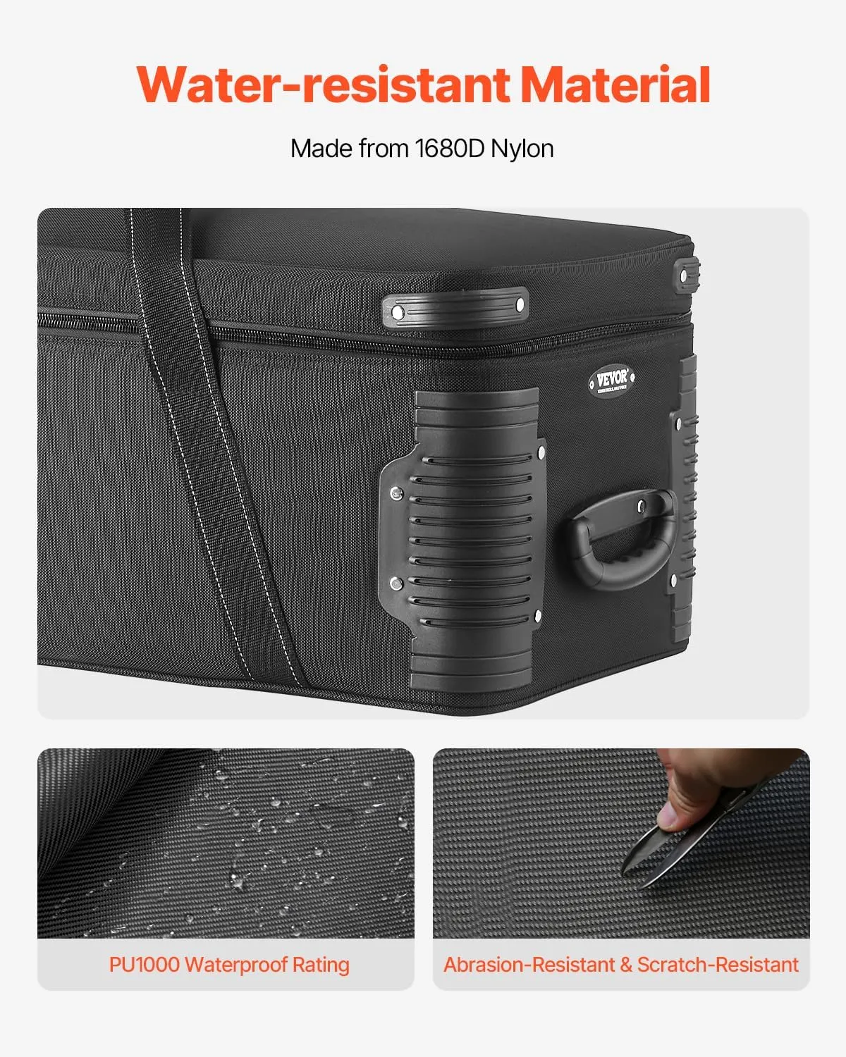 VEVOR Studio Equipment Trolley Case, Rolling Camera Bag, Carrying Bag with Wheels Straps Padded Compartment Handle, for Light Stands, Tripods, Telescopes