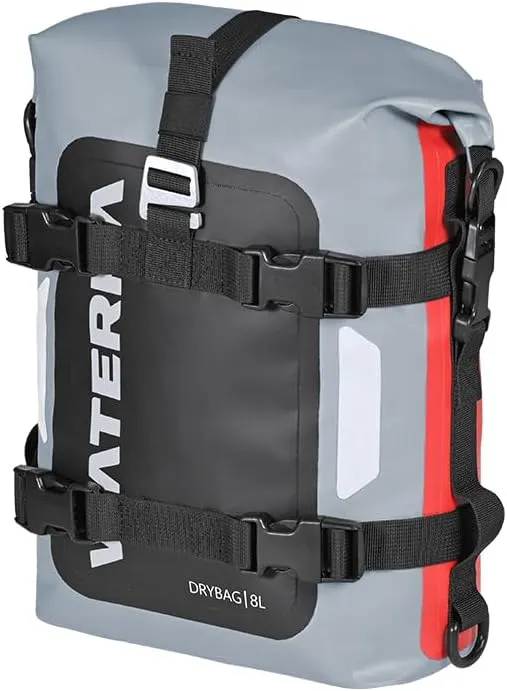 ViaTerra DryBag 8L - 100% Waterproof Motorcycle Tailbag | Rear Rack Bag I Universal with Versatile mounting