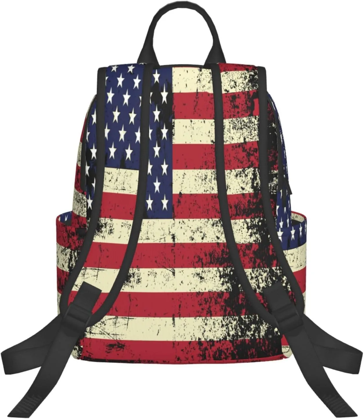 Vintage American Flag Casual Backpacks Laptop Backpack Outdoor Travel Rucksack Sport Carry-On Daypack Lightweight Bag with Multi-Pockets