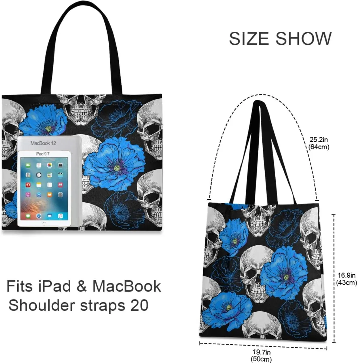 visesunny Canvas Shoulder Bags For Women Waterproof Tote Handbags For Teens Beach School Daily Working