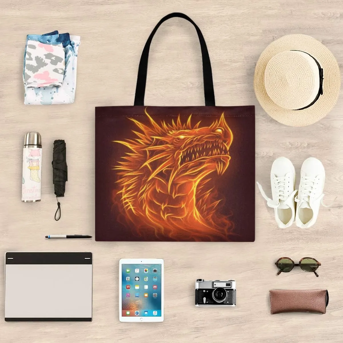 visesunny Canvas Shoulder Bags For Women Waterproof Tote Handbags For Teens Beach School Daily Working