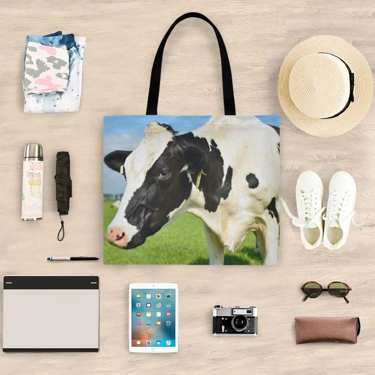 visesunny Canvas Tote Bag Shoulder Bag Shopping Casual Bag Foldaway Travel Bag Handbags for Women Lady Girl Teens