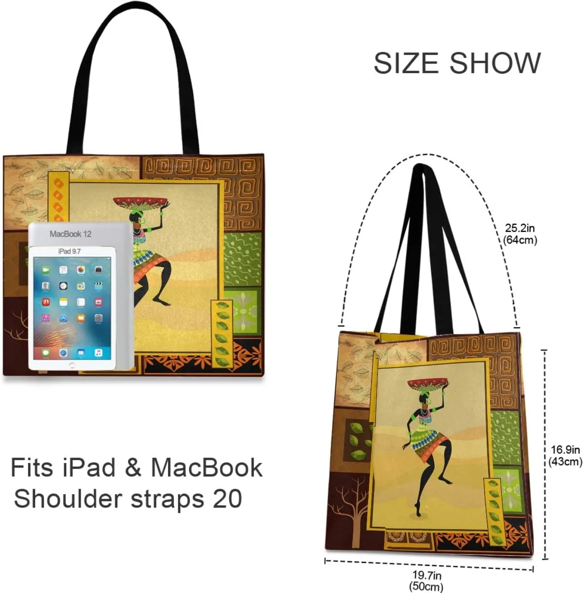 visesunny Large Women Casual Shoulder Bag Handbag Shopping Grocery Canvas Bag
