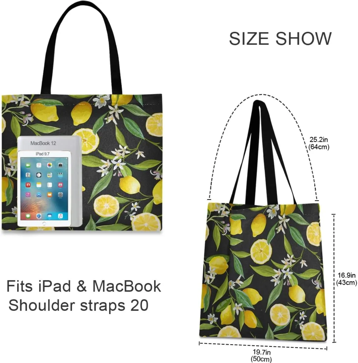 visesunny Large Women Casual Shoulder Bag Handbag Shopping Grocery Canvas Bag