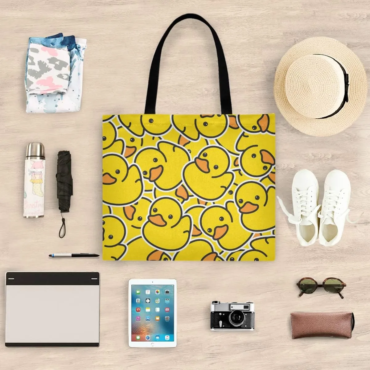 visesunny Stylish Women Canvas Shoulder Tote Bags Casual Bag Ladies Shopping Handbag for GYM Hiking Picnic Travel Beach