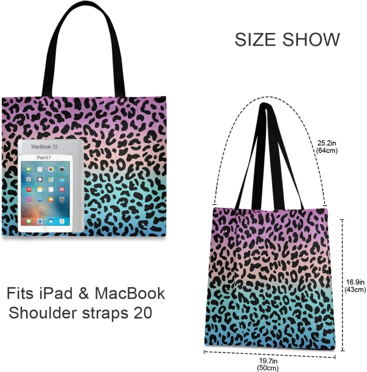 visesunny Stylish Women Canvas Shoulder Tote Bags Casual Bag Ladies Shopping Handbag for GYM Hiking Picnic Travel Beach