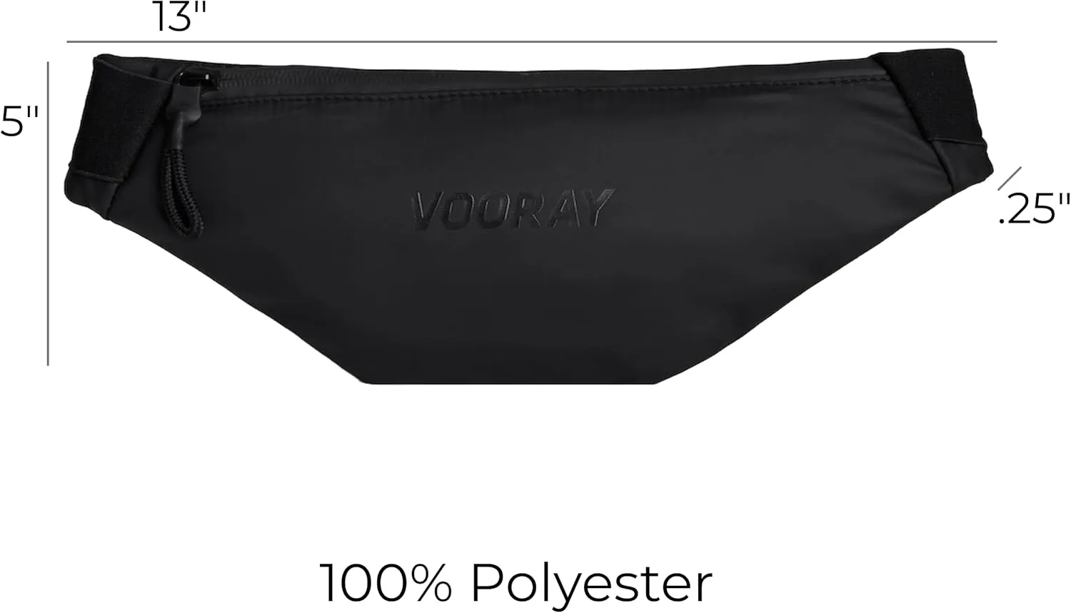 Vooray Men & Women Active Fanny Pack – Adjustable For Running, Biking & Hiking Matte Black