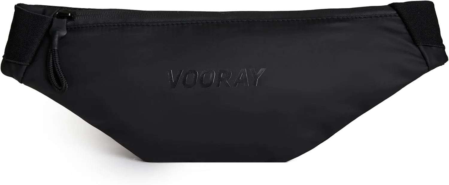 Vooray Men & Women Active Fanny Pack – Adjustable For Running, Biking & Hiking Matte Black