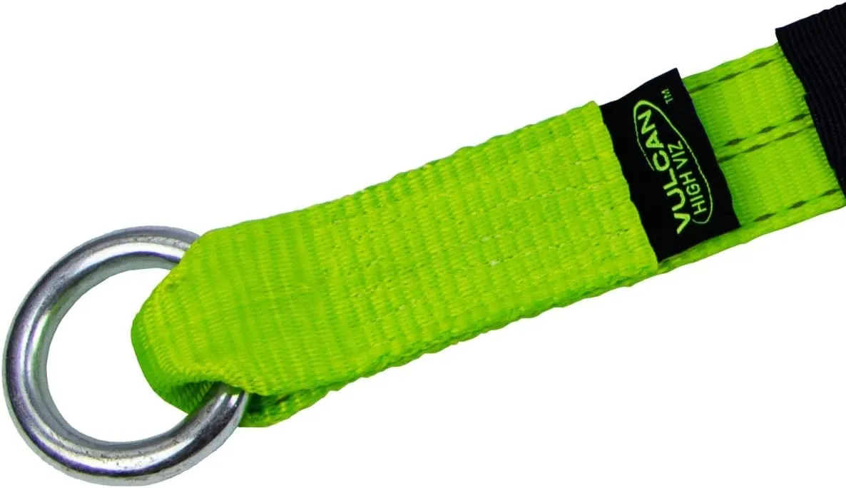 VULCAN Car Tie Down with Snap Hooks - Lasso Style - 2 Inch x 96 Inch - 4 Pack - High-Viz - 3,300 Pound Safe Working Load