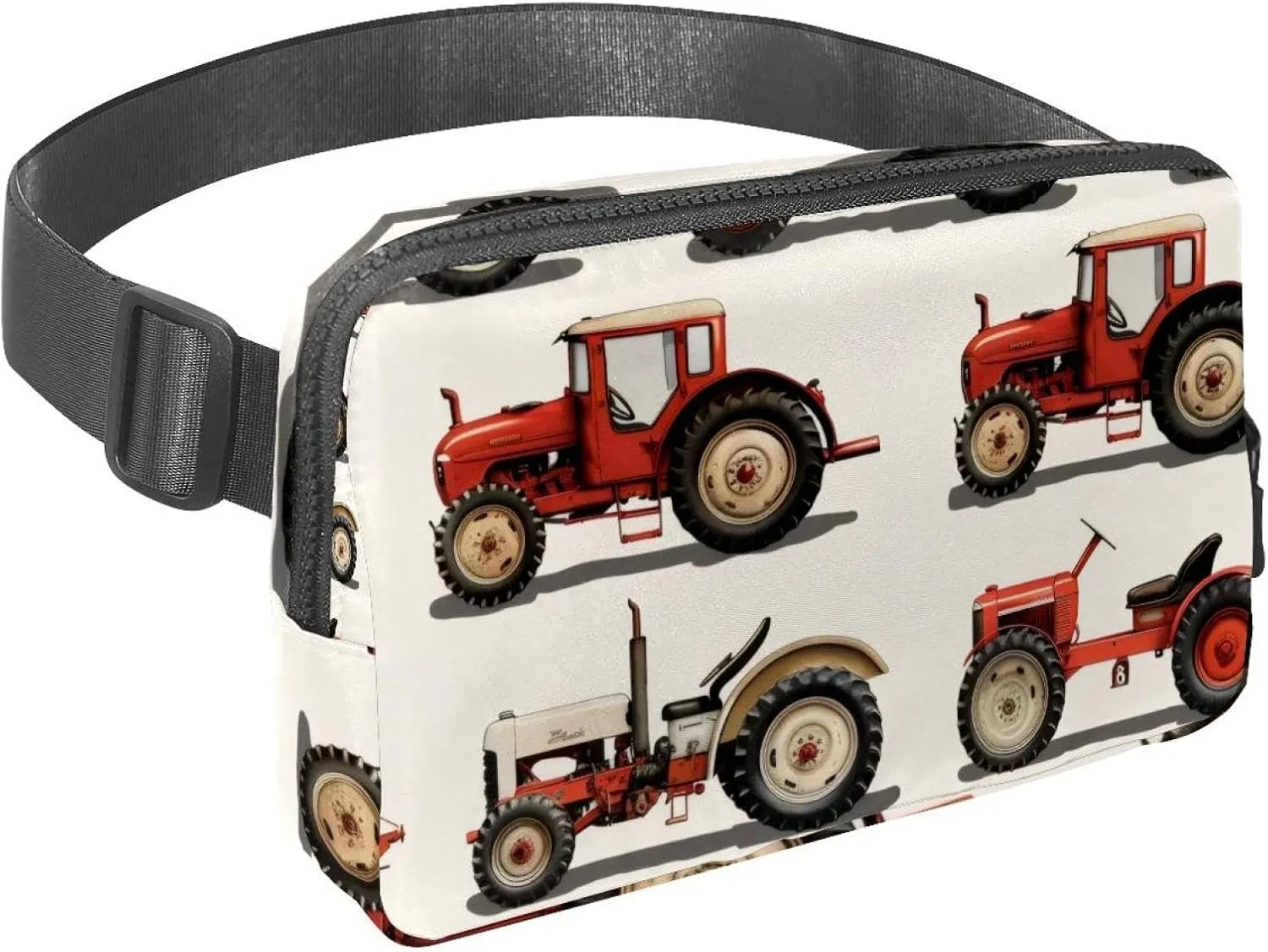 Waist Pack for Women Men, Outdoor Waist Bag Fanny Pack, Slim Running Belt Bum Bag for Walking Jogging Hiking Traveling Workout - Red Machinery Farm Tractors