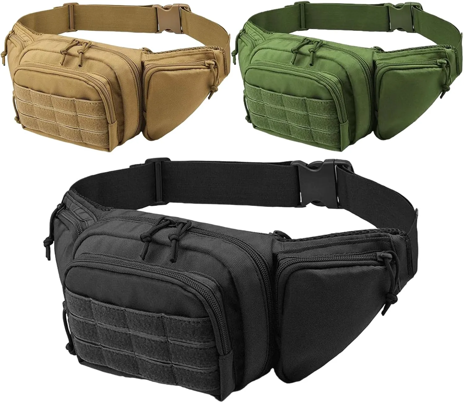 Waist Packs - Camping Waist Bag with 5 Pockets - Multifunctional, Adjustable Strap, Perfect for Sports, Travel, Running, & Camping - All-in-One Organizer, All