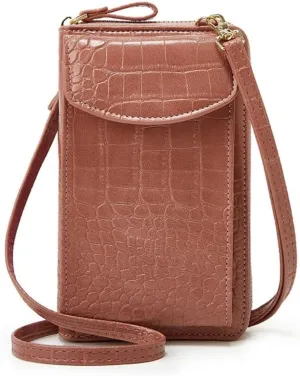 Wallets for Women Clutch Crocodile Pattern Leather Ladies Cross Body Handbags Phone Purse Crossbody