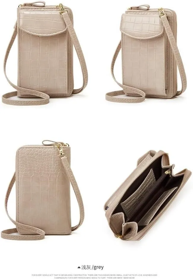 Wallets for Women Clutch Crocodile Pattern Leather Ladies Cross Body Handbags Phone Purse Crossbody