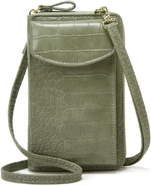 Wallets for Women Clutch Crocodile Pattern Leather Ladies Cross Body Handbags Phone Purse Crossbody