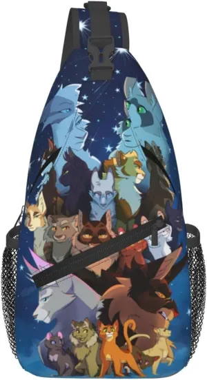 Warriors Cats Sling Backpack Crossbody Sling Bag, Shoulder Bag Chest Bag Daypack Fanny Pack Cross Body Bag For Women Men