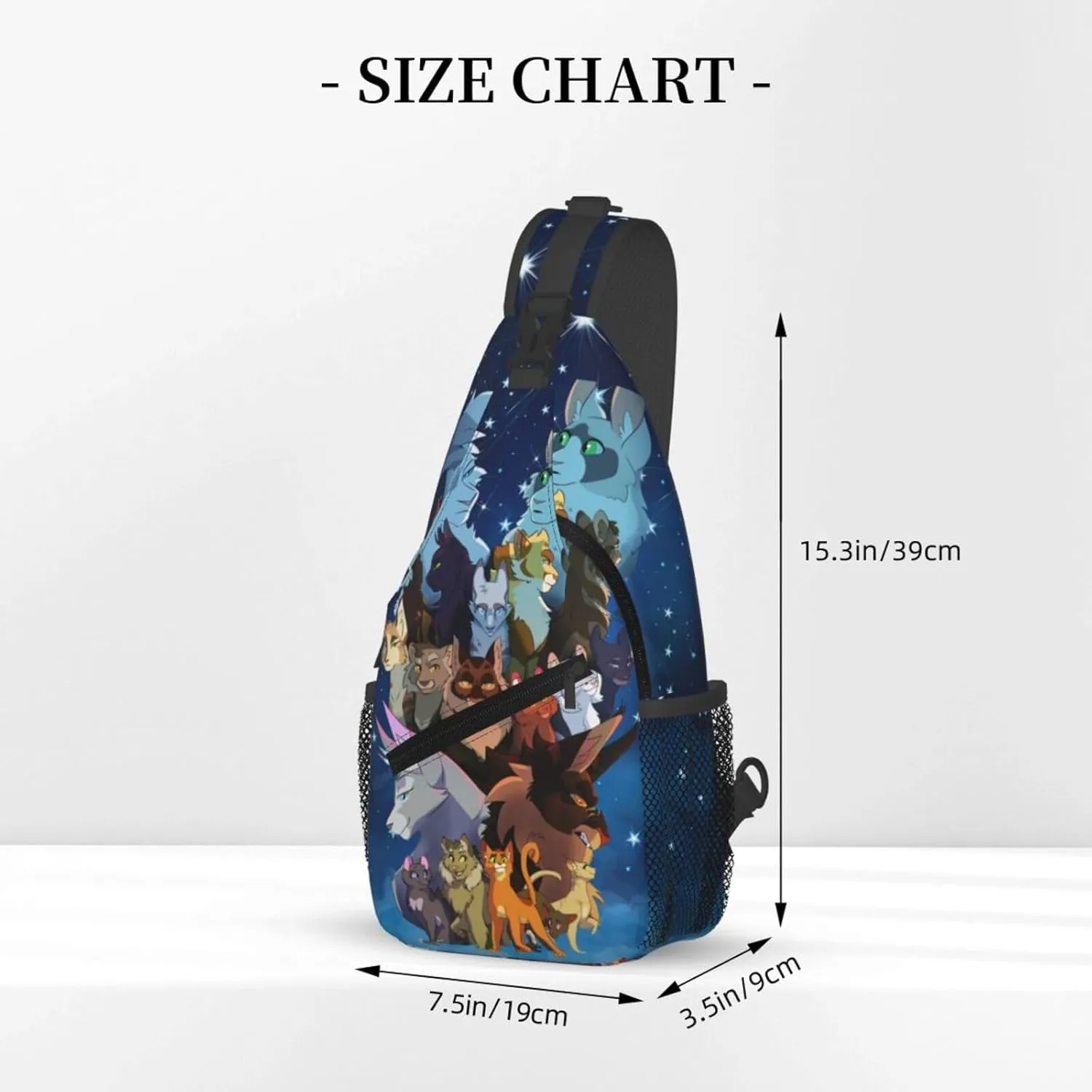 Warriors Cats Sling Backpack Crossbody Sling Bag, Shoulder Bag Chest Bag Daypack Fanny Pack Cross Body Bag For Women Men