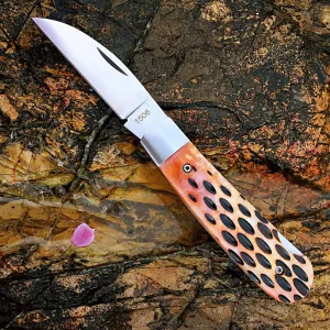 Watchman Brother1506 Blade Knife Carbone Fiber Bone Grips Lock Back Pocket Knife … (bone)