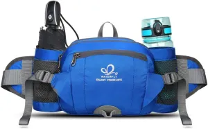 WATERFLY Fanny Pack Waist Bag: Fannie Pack 2 Water Bottle Holders Lumbar Belt Hiking Walking Running Jogging Camping Large Woman Man (Bottle Not Included）