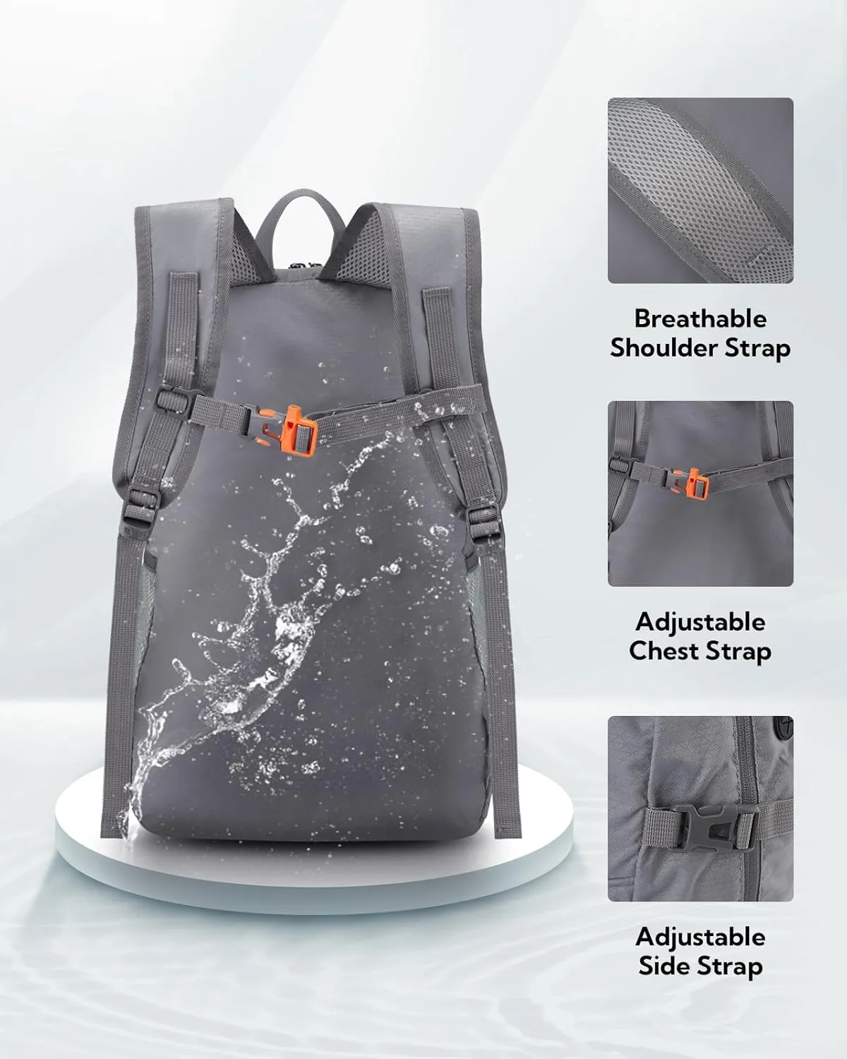 WATERFLY Hiking Foldable Daypack Backpack: 25L Ultra Lightweight Packable Waterproof Outdoor Travel Day Pack for Woman Man