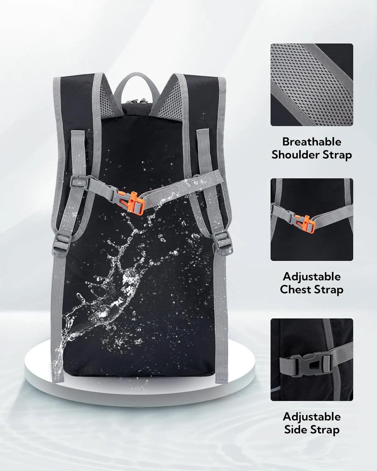 WATERFLY Hiking Foldable Daypack Backpack: 25L Ultra Lightweight Packable Waterproof Outdoor Travel Day Pack for Woman Man